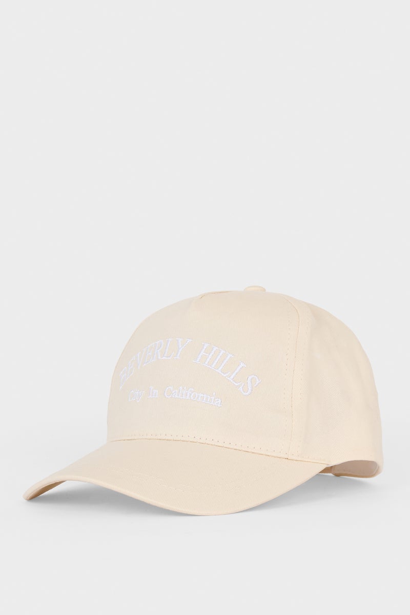 DeFacto Beige Woman Woman Cotton Embroidered Hat Casual - Image 1